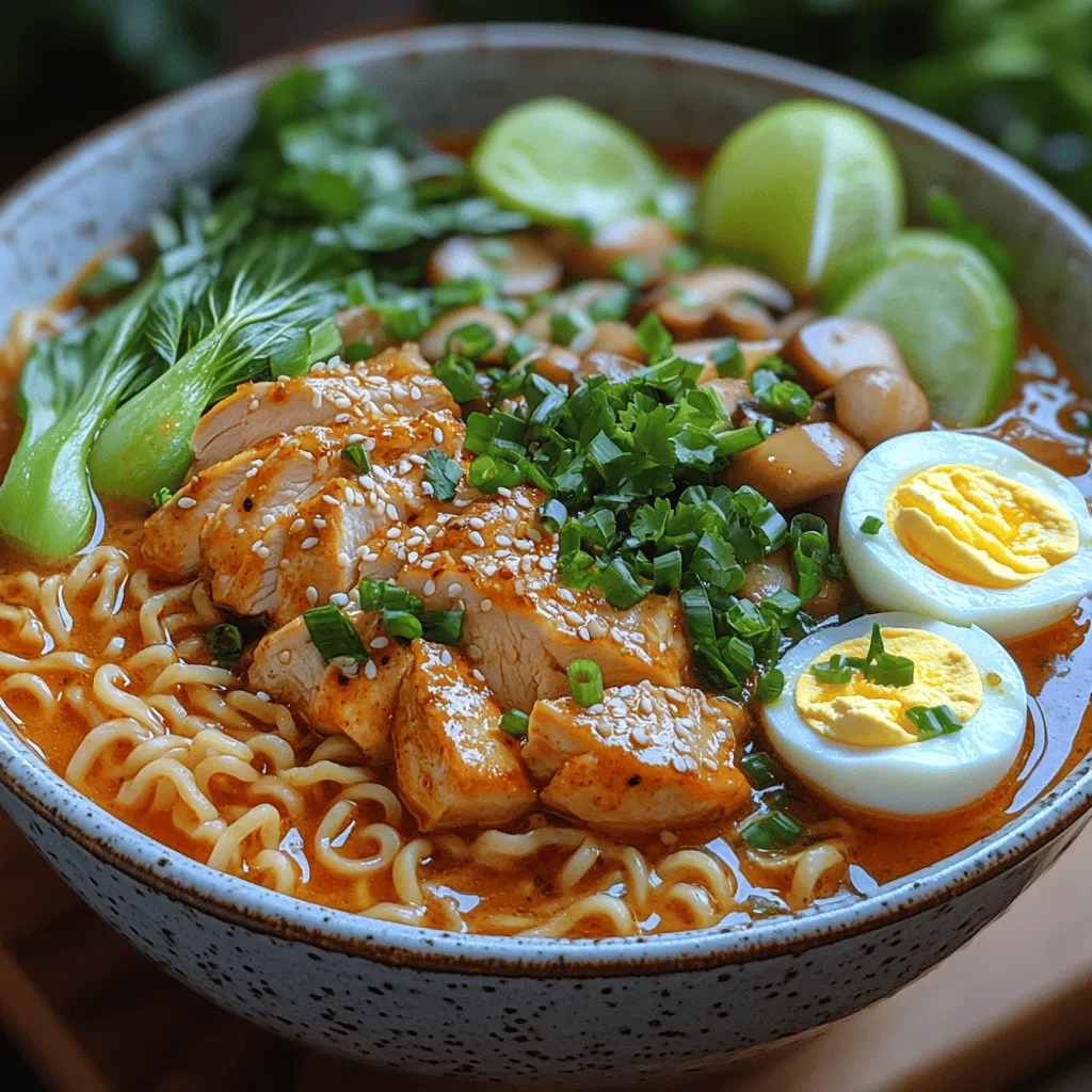 Ramen is not just a dish; it is an experience that brings together the rich traditions of Asian cuisine. Originating from Japan, ramen has evolved into a beloved meal across the globe, celebrated for its comforting qualities and diverse flavors. Whether enjoyed in a cozy restaurant or prepared at home, ramen has a unique ability to warm the soul while tantalizing the taste buds. Among the myriad of ramen variations, the Spicy Asian Chicken Ramen Noodle Bowl stands out as a vibrant and hearty option that combines the perfect balance of protein, fresh vegetables, and a rich, flavorful broth.