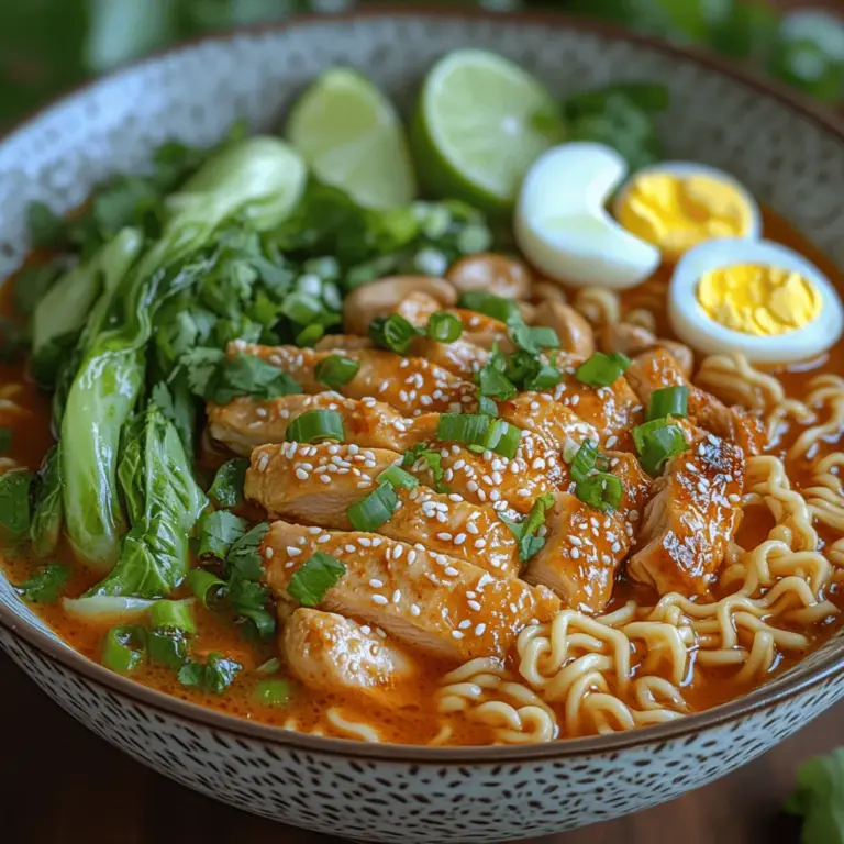 Ramen is not just a dish; it is an experience that brings together the rich traditions of Asian cuisine. Originating from Japan, ramen has evolved into a beloved meal across the globe, celebrated for its comforting qualities and diverse flavors. Whether enjoyed in a cozy restaurant or prepared at home, ramen has a unique ability to warm the soul while tantalizing the taste buds. Among the myriad of ramen variations, the Spicy Asian Chicken Ramen Noodle Bowl stands out as a vibrant and hearty option that combines the perfect balance of protein, fresh vegetables, and a rich, flavorful broth.