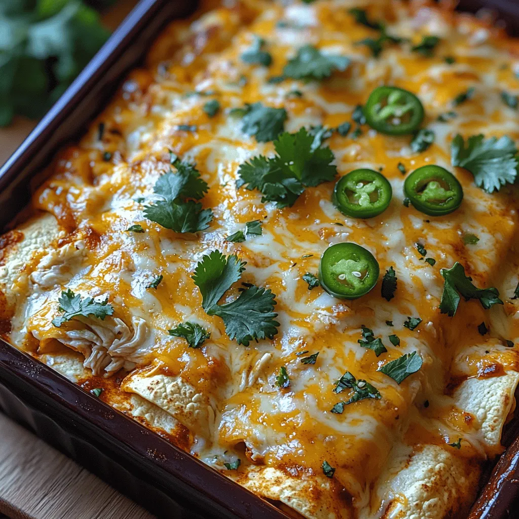 If you’re on the lookout for a cozy, satisfying meal that warms the soul, look no further than the Creamy White Chicken Enchilada Bake. This dish embodies the essence of comfort food, blending savory flavors with a rich, creamy texture that will have your family asking for seconds. Enchiladas are a beloved staple in Mexican cuisine, renowned for their versatility and ability to cater to various tastes. What makes this creamy version stand out is its unique combination of ingredients that not only elevate the traditional enchilada but also simplify the preparation process, making it an ideal choice for busy weeknights or casual gatherings.