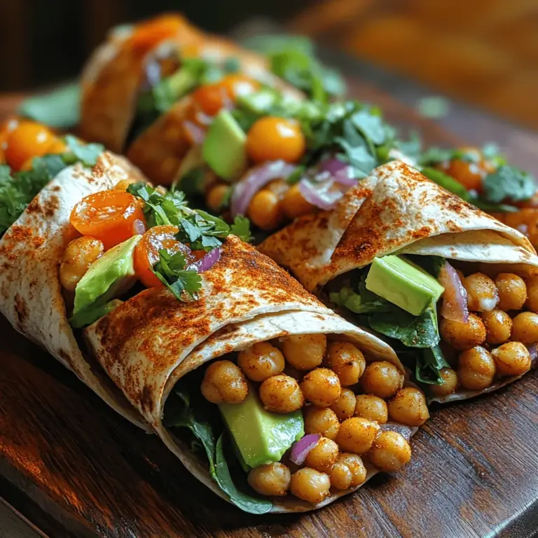 If you’re searching for a flavorful, nutritious meal that seamlessly combines taste and health, look no further than spicy roasted chickpea wraps. This vibrant recipe is not only a delight for your taste buds but also a powerhouse of nutrition, making it an ideal choice for lunch or dinner. The combination of crunchy roasted chickpeas, fresh vegetables, and your choice of wrap offers a satisfying meal that is sure to please even the pickiest eaters.