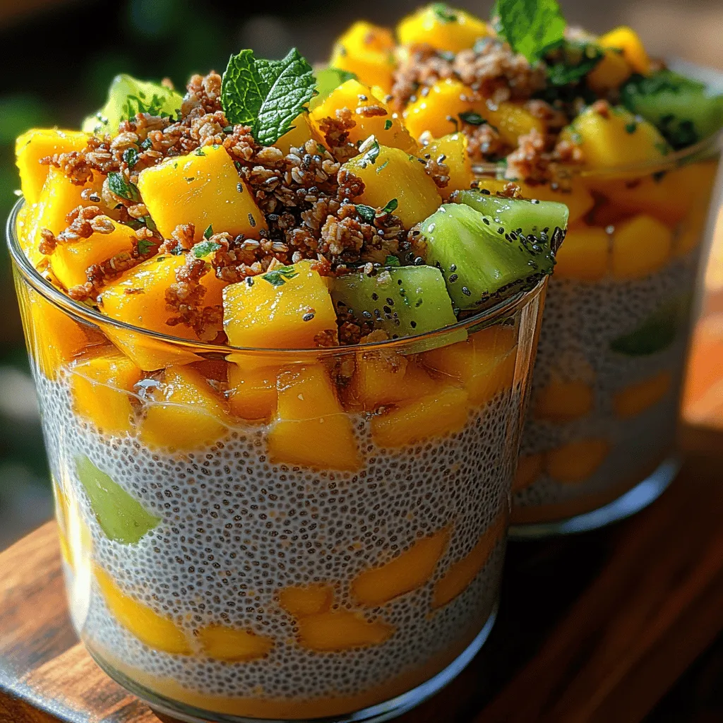 Welcome to the refreshing world of Tropical Chia Pudding Parfaits, a delightful treat that brings together the health benefits of chia seeds and the vibrant flavors of tropical fruits like mango, kiwi, and pineapple. Not only are these parfaits a feast for the eyes with their colorful layers, but they are also a powerhouse of nutrition, making them an ideal option for breakfast, dessert, or a healthy snack. This article will guide you through every step of creating these parfaits, from the essential ingredients to the preparation methods, while also exploring the myriad health benefits of the key components involved. Whether you’re a novice in the kitchen or a seasoned cook, you’ll find this recipe both simple and satisfying.