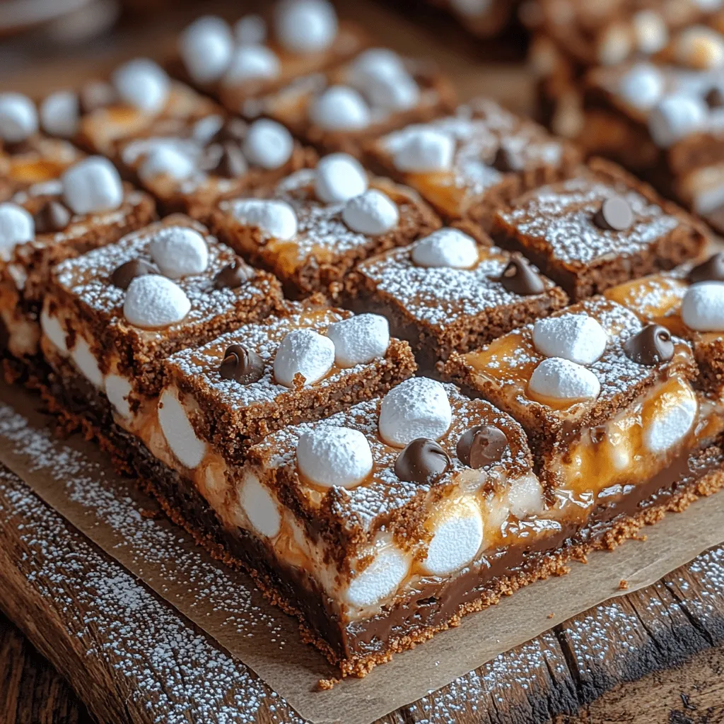 S'mores Delight Bars are a delicious twist on the traditional s'mores we all know and love. Instead of assembling individual s'mores, this recipe allows you to create a cohesive bar that features all the signature flavors—sweet, creamy chocolate, gooey marshmallows, and the crunch of graham crackers—in every bite. This dessert is perfect for those who may want to indulge in the nostalgia of s'mores without the hassle of roasting marshmallows or worrying about the mess.