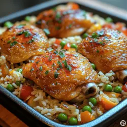 One-Pan Chicken and Rice Bake is a comforting, satisfying dish that has earned its place in households around the world. This delightful recipe combines juicy chicken, fluffy rice, and a medley of vegetables, all cooked together in a single pan. Its appeal lies not only in the harmonious blend of flavors but also in its simplicity and convenience. In today’s fast-paced world, one-pan meals have become a staple for busy families and individuals seeking delicious, hassle-free dinner options.