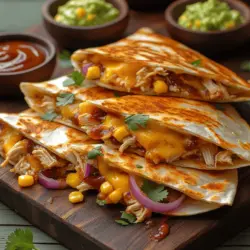 In the realm of easy and satisfying meals, few dishes can match the deliciousness and versatility of Smoky BBQ Chicken Quesadillas. These delightful creations combine the rich, smoky flavors of BBQ chicken with the heartiness of melted cheese and the freshness of vibrant vegetables. They are perfect for any occasion—whether you're hosting a casual gathering, looking for a quick weeknight dinner, or craving a satisfying snack, these quesadillas have you covered.