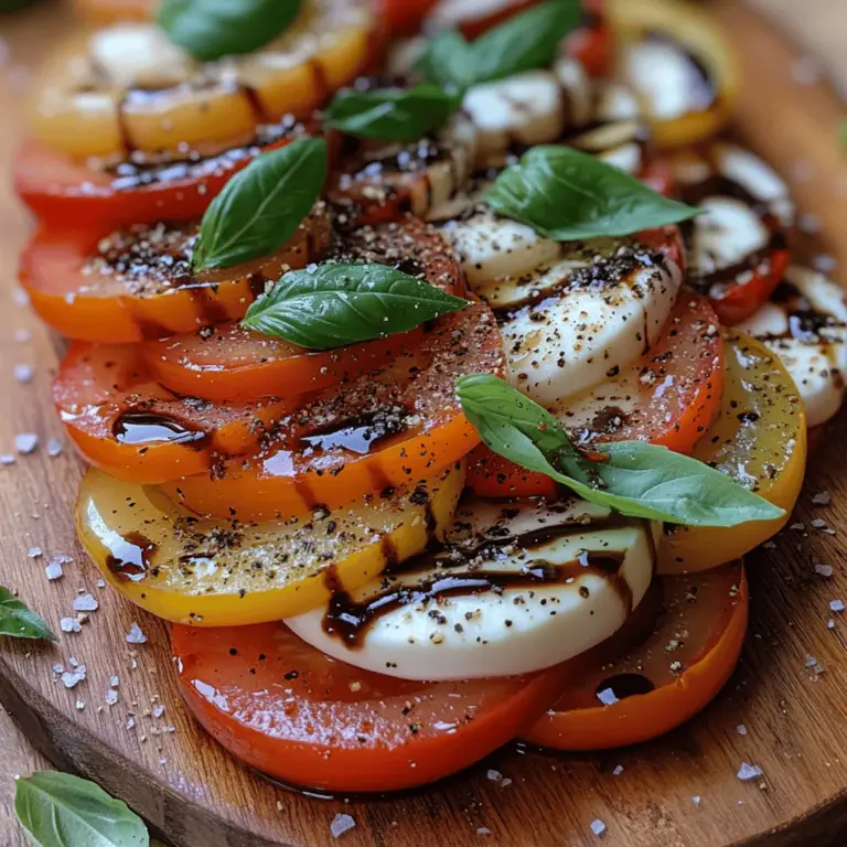 The Caprese salad, a quintessential Italian dish, is renowned for its simplicity and freshness. Originating from the beautiful island of Capri, it embodies the essence of Italian cuisine: using high-quality ingredients to create something truly delightful. Traditionally, this salad consists of ripe tomatoes, fresh mozzarella cheese, and aromatic basil, all drizzled with olive oil and seasoned with salt and pepper. Its vibrant colors—red, white, and green—represent the Italian flag, making it not just a dish but a celebration of Italian culture.