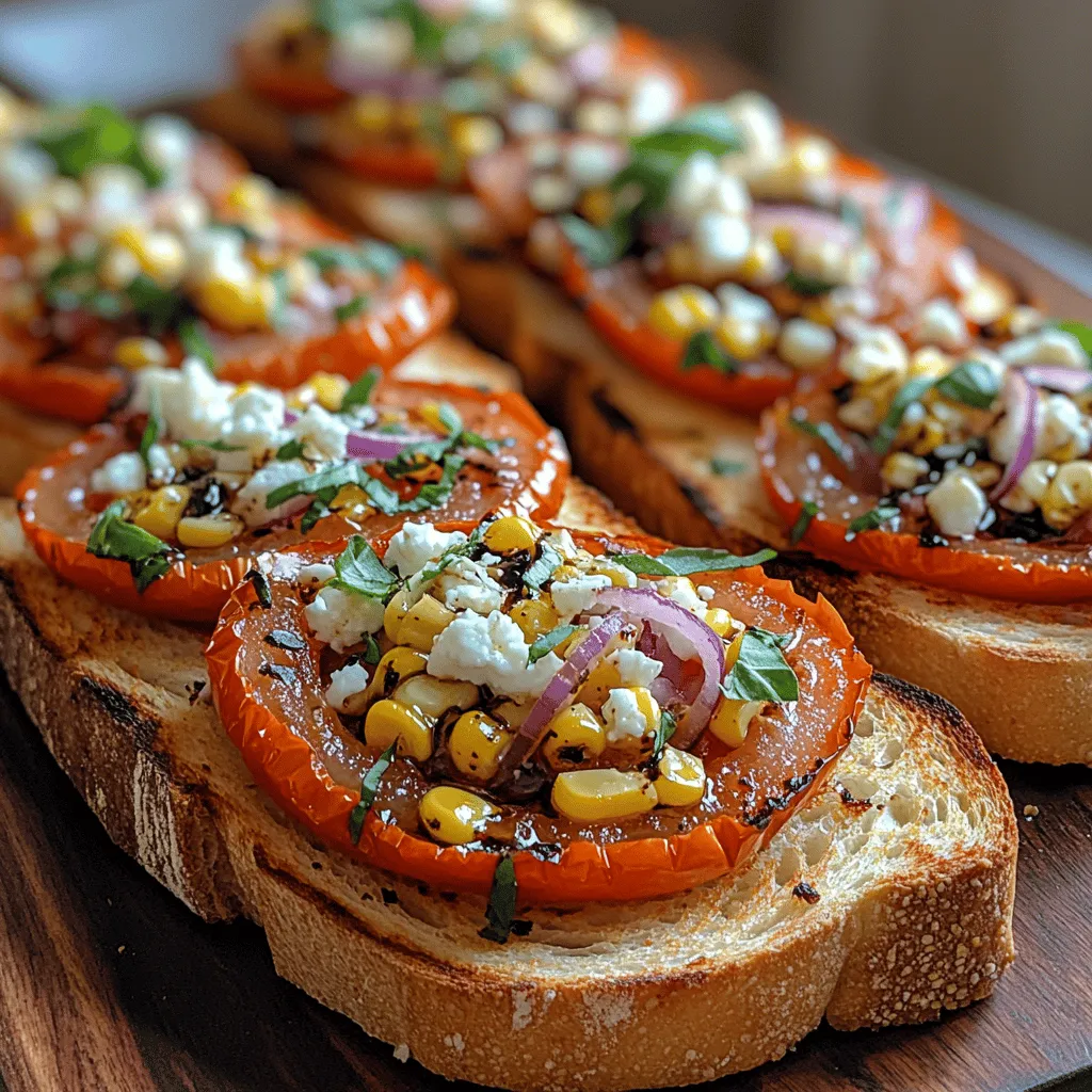 There’s something undeniably delightful about the combination of fresh, vibrant ingredients coming together to create a dish that not only tantalizes the taste buds but also nourishes the soul. Fire-Roasted Tomato Corn Toasties epitomize this culinary joy, offering a medley of flavors that dance harmoniously on the palate. This recipe is a celebration of summer’s finest produce, transforming simple ingredients into a mouthwatering appetizer or snack that can elevate any gathering.