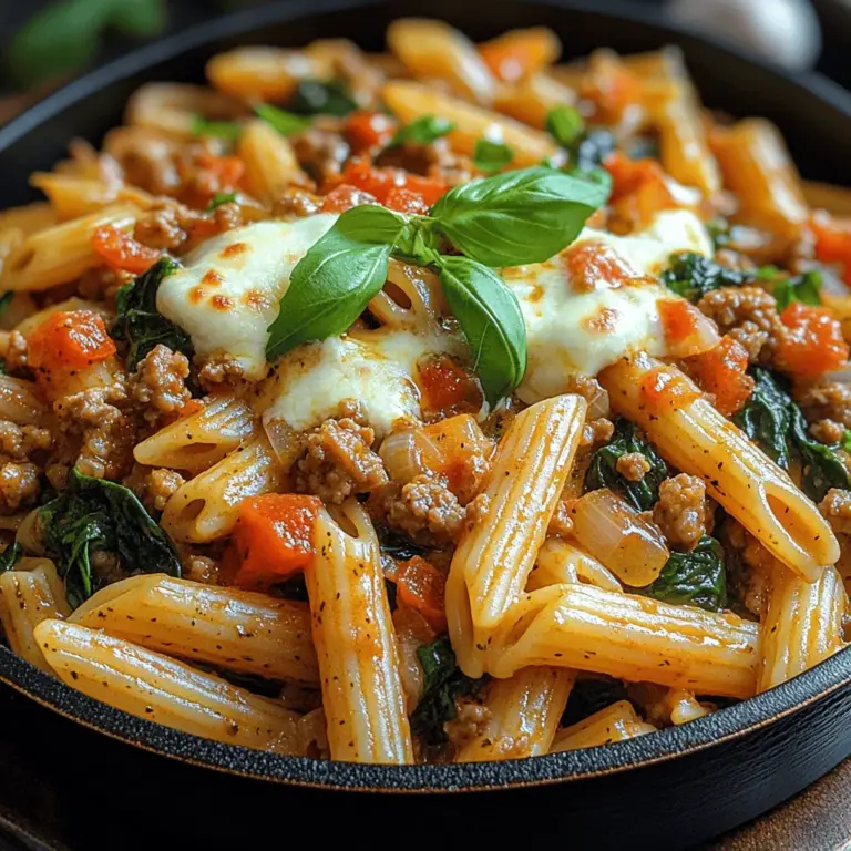 In today's fast-paced world, finding the balance between nutrition and convenience in meal preparation can be a challenge. Enter the Turkey Spinach Pasta Skillet—a delightful one-pan dish that not only pleases the palate but also meets the demands of a busy lifestyle. This recipe is a standout choice for those looking to whip up a healthy meal in under 30 minutes, making it perfect for weeknight dinners or meal prep sessions.
