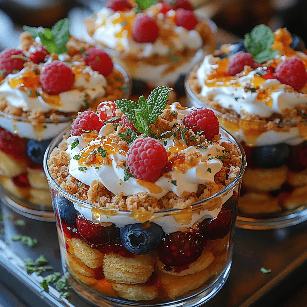 When it comes to desserts that bring a burst of flavor and a touch of elegance, Honey Berry Shortcake Trifles stand out as a delightful option. This layered dessert combines the sweetness of honey with the fresh, vibrant taste of mixed berries, all enveloped in luscious whipped cream and tender shortcake biscuits. It's a perfect representation of the joys of seasonal fruit, and its creamy textures make it a favorite among dessert lovers.