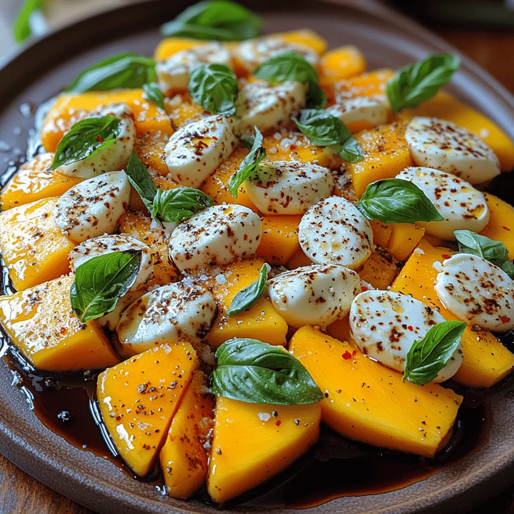 Are you ready to elevate your summer gatherings with a dish that is as vibrant in flavor as it is in color? Introducing the Tropical Mango Caprese Delight, a refreshing twist on the classic Italian Caprese salad that combines the sweetness of ripe mangoes with the creamy richness of mozzarella, fragrant basil, and a drizzle of balsamic glaze. This dish is not only visually stunning but also a celebration of fresh ingredients that are perfect for warm-weather occasions, picnics, or as a light and appetizing starter.