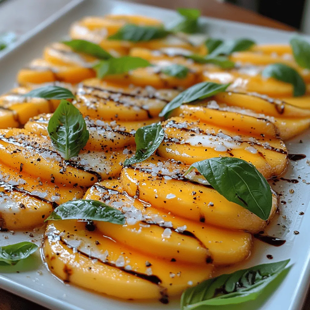 The Tropical Mango Caprese Delight is more than just a salad; it's an experience that transports you to sun-soaked beaches and lush tropical gardens. Traditionally, Caprese salad comprises fresh mozzarella, ripe tomatoes, and aromatic basil drizzled with olive oil and balsamic vinegar. However, our delightful twist introduces mangoes, adding a layer of sweetness and a burst of color. The marriage of these ingredients creates a harmonious balance of flavors, making it a delightful addition to summer gatherings, picnics, or even a light lunch.