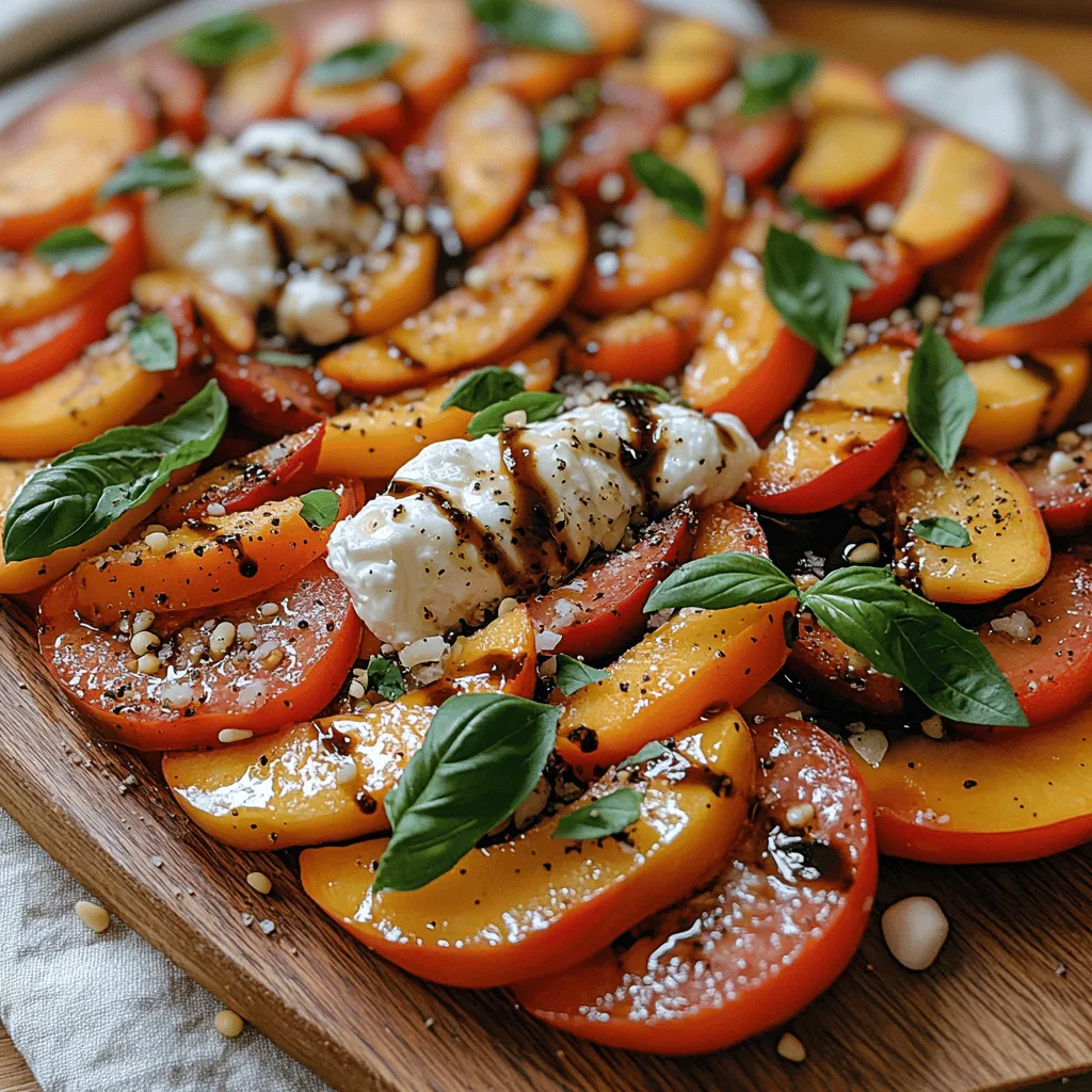 As the warm sun graces us with its golden rays, summer brings along a bounty of vibrant produce that inspires delicious, fresh dishes. One such dish that perfectly encapsulates the essence of the season is the Tomato Peach Burrata Salad. This vibrant salad combines the rich, juicy flavors of ripe heirloom tomatoes and sweet, succulent peaches, all brought together by the creamy decadence of burrata cheese. It is not only a feast for the eyes but also a celebration of taste that is sure to impress your guests at summer gatherings or simply elevate your weeknight dinners.