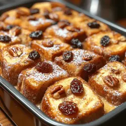 If you're looking for a breakfast or brunch dish that combines ease of preparation with delectable flavors, look no further than the Cinnamon Raisin French Toast Bake. This delightful dish takes the classic French toast concept and transforms it into a crowd-pleasing bake, perfect for gatherings or those busy mornings when you need something hearty and satisfying. Imagine a warm, custardy blend of cinnamon and sweet raisins, all baked to golden perfection. The aroma alone will have your family rushing to the kitchen, eager to dig in.