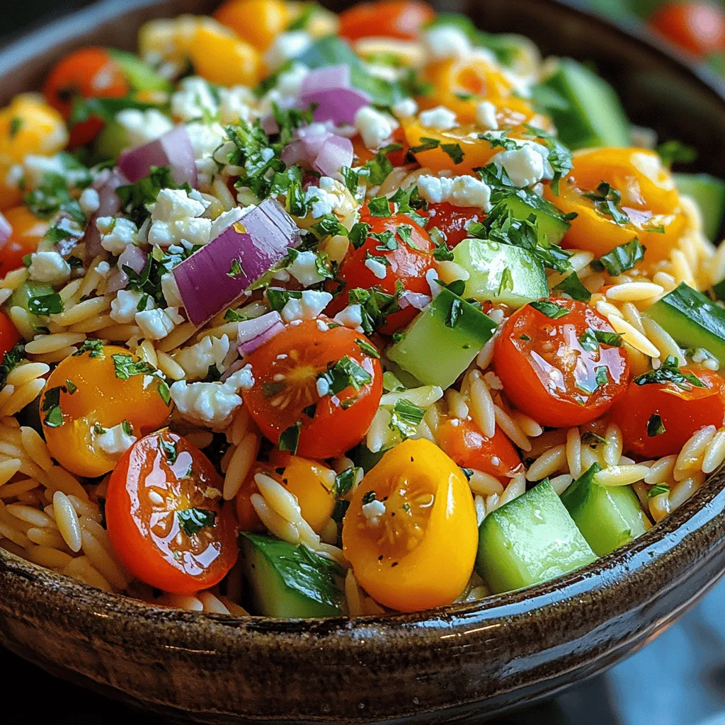 If you're looking for a dish that embodies the essence of summer while being versatile enough for any occasion, look no further than the Bright & Zesty Lemon Garlic Orzo Pasta Salad. This vibrant salad not only serves as a refreshing side dish but can also be a light, satisfying meal on its own. It’s perfect for picnics, barbecues, or as a quick weekday lunch. The invigorating combination of bright lemon and savory garlic sets this salad apart, tantalizing your taste buds with every bite.