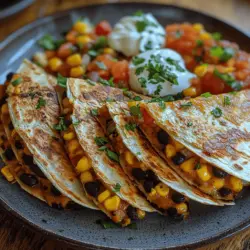 In recent years, vegetarian cuisine has blossomed into a vibrant and exciting world filled with flavors, colors, and textures that can satisfy even the most discerning palates. Among the stars of this culinary movement are quesadillas, a traditional Mexican dish that has been embraced and adapted by home cooks everywhere. Today, we dive into a delightful recipe for Spicy Black Bean & Corn Quesadillas, a dish that marries the earthy richness of black beans with the sweetness of corn, all expertly seasoned and enveloped in a crispy tortilla.
