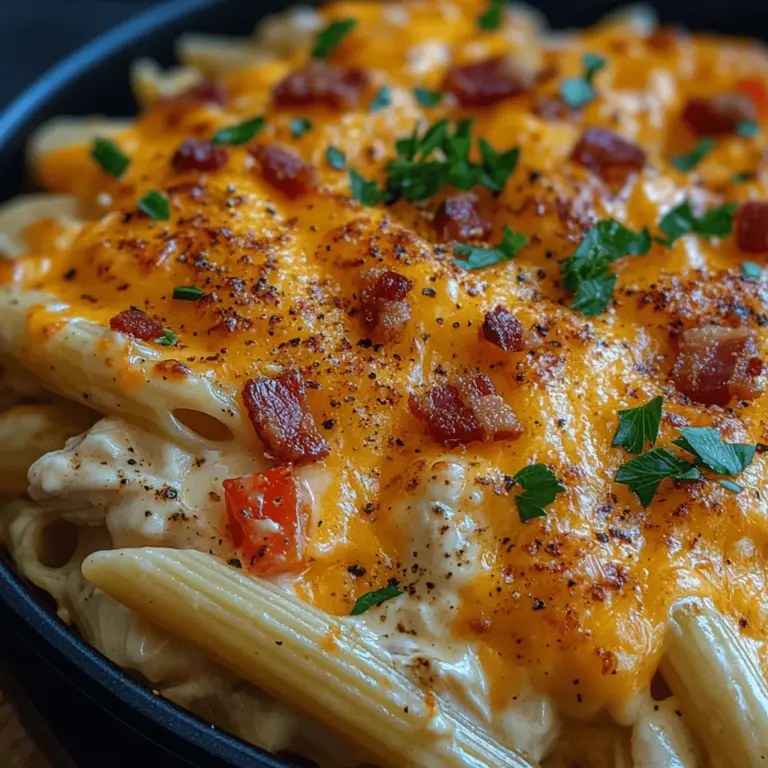 If you're looking for a comforting, hearty meal that brings the family together, look no further than the Creamy Chicken Bacon Ranch Pasta Bake. This dish encapsulates everything we love about a classic pasta bake, with the added indulgence of chicken and bacon, all enveloped in a rich, creamy sauce. The combination of flavors is simply irresistible: the savory, smoky notes of bacon blend beautifully with tender chicken, while the creamy sauce ensures every bite is filled with flavor.