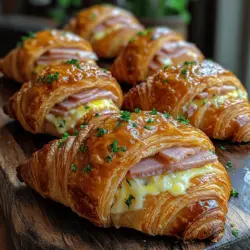 Croissants are undeniably one of the most beloved pastries around the globe, renowned for their flaky, buttery texture and versatility. While traditionally enjoyed as a breakfast item, they have evolved into a delightful snack or appetizer suitable for any occasion. Their ability to be filled with a variety of ingredients means that croissants can easily transition from sweet to savory, catering to diverse palates. Among the myriad of combinations available, the Ham & Cheese Delight Croissants stand out as a simple yet delectable option that is sure to please both family and guests alike.
