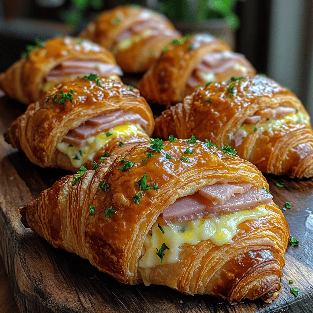 Croissants are undeniably one of the most beloved pastries around the globe, renowned for their flaky, buttery texture and versatility. While traditionally enjoyed as a breakfast item, they have evolved into a delightful snack or appetizer suitable for any occasion. Their ability to be filled with a variety of ingredients means that croissants can easily transition from sweet to savory, catering to diverse palates. Among the myriad of combinations available, the Ham & Cheese Delight Croissants stand out as a simple yet delectable option that is sure to please both family and guests alike.