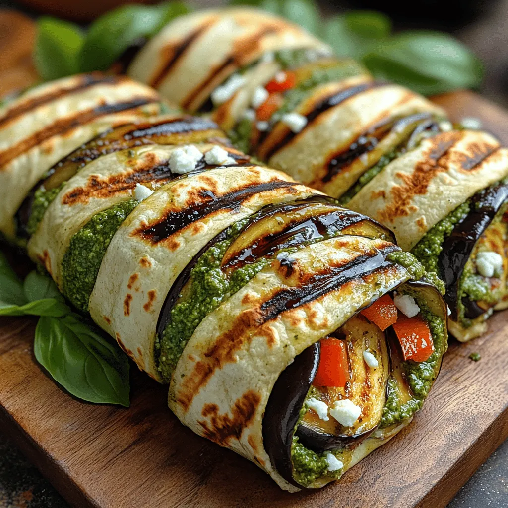 Grilled eggplant pesto wraps are a delightful culinary creation that combines the earthy flavors of grilled eggplant with the vibrant freshness of pesto, all wrapped in a wholesome tortilla. This dish is not only visually appealing but also offers a medley of textures and tastes that can satisfy a variety of palates. The versatility of the ingredients allows for customization, making these wraps a perfect choice for quick lunches, picnic snacks, or even a light dinner.