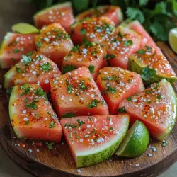 As summer approaches and temperatures rise, there’s nothing quite as refreshing as a juicy slice of watermelon. However, if you’re looking to elevate your watermelon experience, then the Zesty Chili Lime Watermelon Wedges recipe is your answer. This dish combines the sweet, hydrating nature of watermelon with a bold and zesty twist from chili powder and fresh lime juice. It’s the perfect way to tantalize your taste buds while staying cool during those hot summer days.
