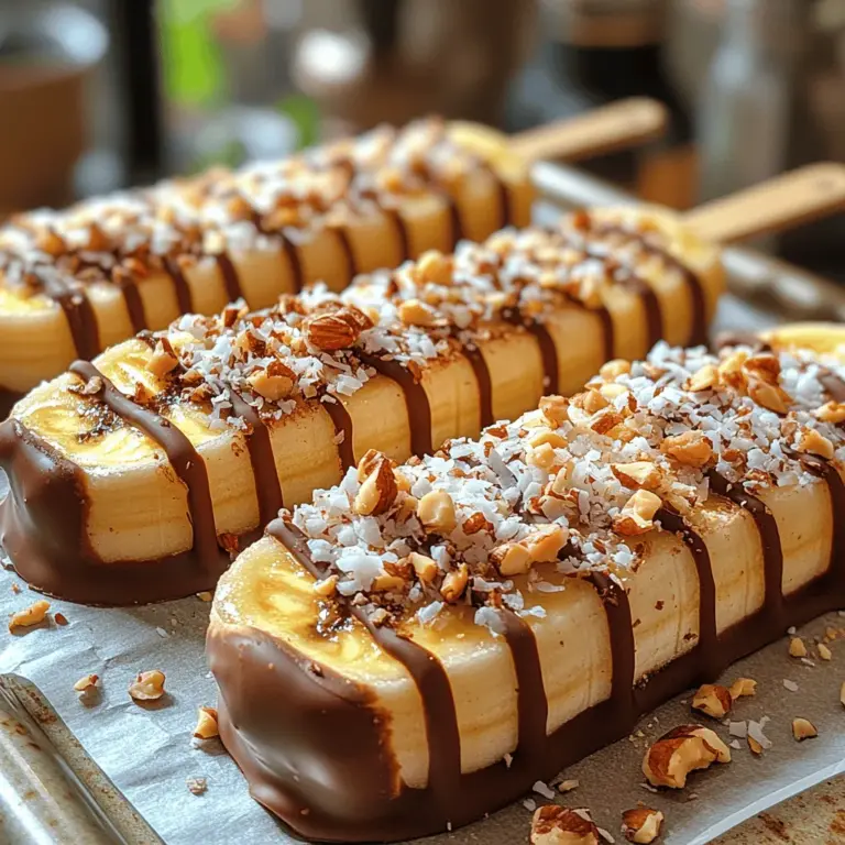 Are you searching for a delightful dessert that satisfies your sweet tooth while also being nutritious? Look no further than Choco-Banana Bliss Pops! This easy-to-make frozen treat combines the natural sweetness of ripe bananas with rich semi-sweet chocolate, creating a delicious snack that both kids and adults will love. Not only are these pops a fun way to cool off during hot summer days, but they also appeal to health-conscious families looking for wholesome snack alternatives. With their simple preparation and endless customization options, Choco-Banana Bliss Pops are your go-to dessert for any occasion.