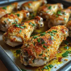 There's something undeniably satisfying about a perfectly baked chicken drumstick. The crispy skin, tender meat, and explosion of flavors make chicken drumsticks a beloved staple in many households. One standout recipe that elevates this classic dish is the Parmesan Herb Baked Chicken Drumsticks. With its irresistible combination of savory Parmesan cheese and fresh herbs, this recipe not only promises flavor but also a delightful crunch that keeps everyone coming back for more.