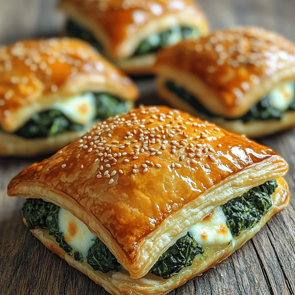 Delve into the world of savory delights with these Spinach Mozzarella Puff Pastry Bites. This recipe beautifully combines the earthy flavors of fresh spinach with the creamy richness of mozzarella and ricotta cheese, all encased in a flaky, golden puff pastry. Whether you’re hosting a gathering, preparing appetizers for a special occasion, or simply enjoying a cozy night in, these bite-sized pastries are sure to impress your family and friends. Their delectable taste and appealing presentation make them a go-to choice for any occasion.