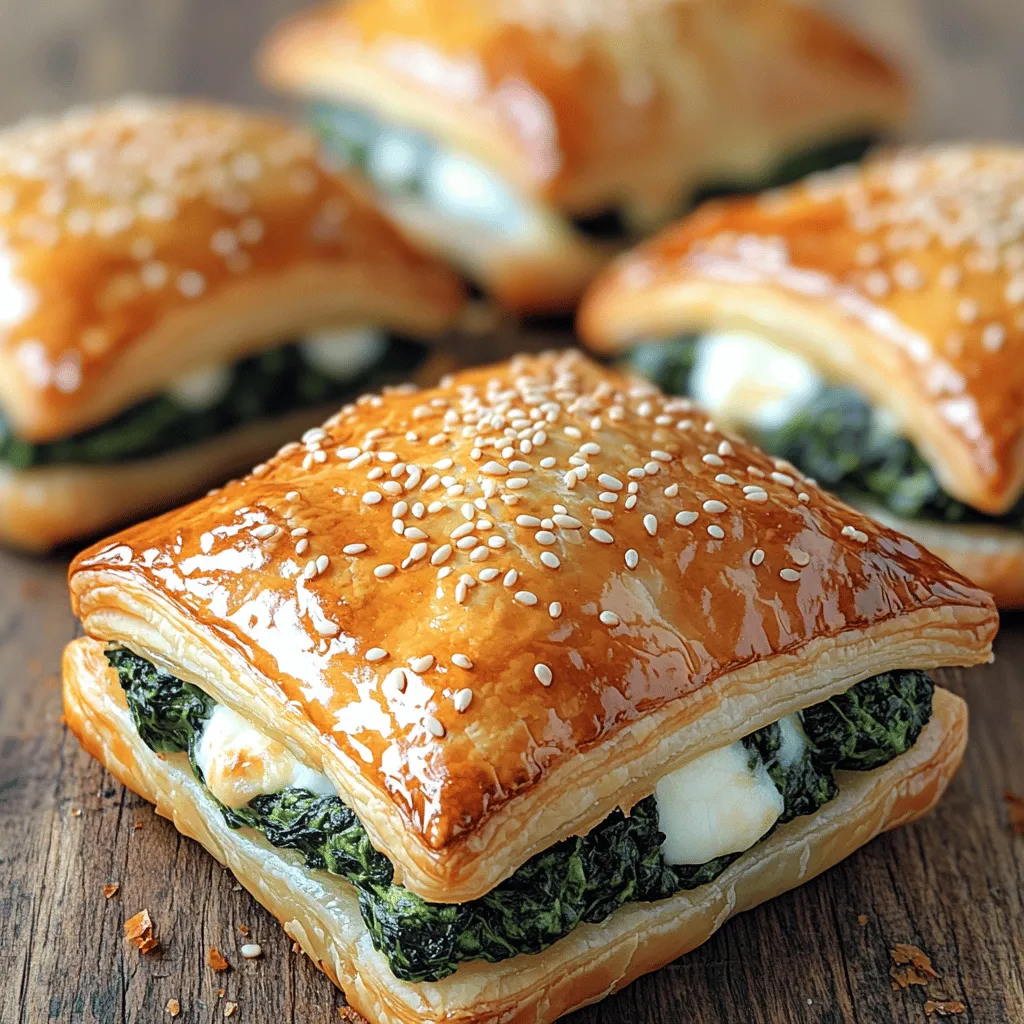 Delve into the world of savory delights with these Spinach Mozzarella Puff Pastry Bites. This recipe beautifully combines the earthy flavors of fresh spinach with the creamy richness of mozzarella and ricotta cheese, all encased in a flaky, golden puff pastry. Whether you’re hosting a gathering, preparing appetizers for a special occasion, or simply enjoying a cozy night in, these bite-sized pastries are sure to impress your family and friends. Their delectable taste and appealing presentation make them a go-to choice for any occasion.