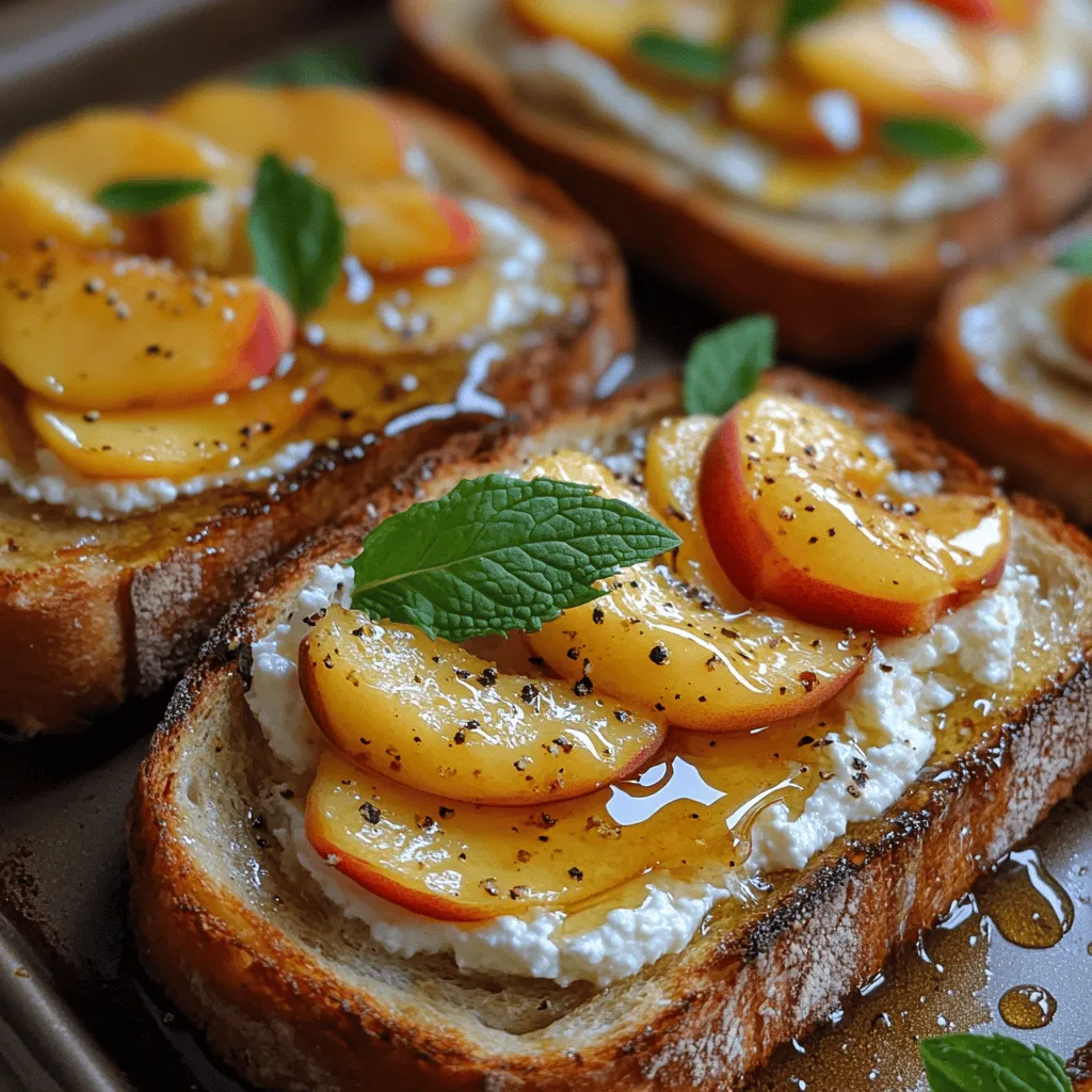 In recent years, toast recipes have surged in popularity across various culinary landscapes, becoming staples in breakfast menus, brunch gatherings, and even snack options. They represent not just a meal, but a canvas for creativity and flavor experimentation. One such innovative dish that captures the essence of seasonal produce and simple indulgence is Peach Honey Ricotta Toast. This dish seamlessly marries the sweetness of ripe peaches with the creaminess of fresh ricotta cheese, elevated by the natural sweetness of honey. The result is a delightful combination that is both refreshing and satisfying.