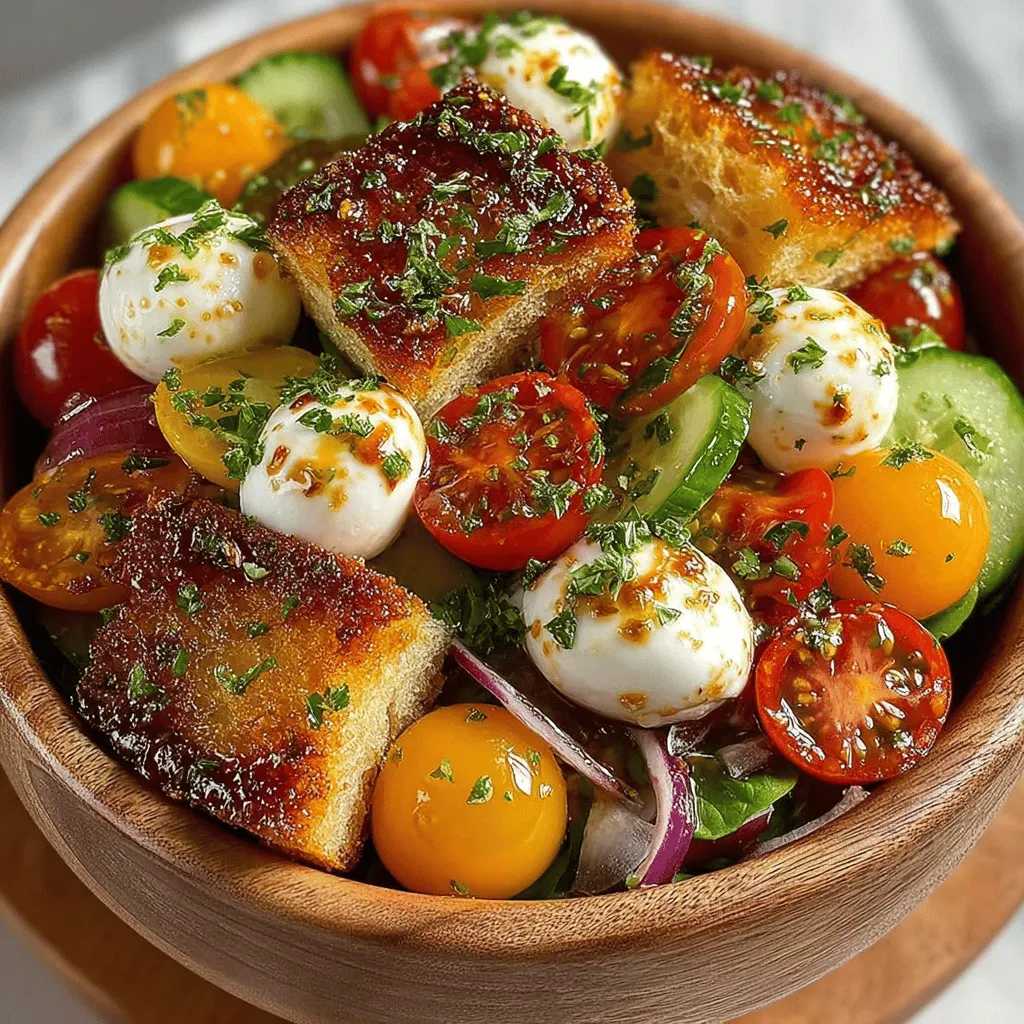 Panzanella salad is a delightful and refreshing dish that captures the essence of Italian cuisine. Originating from the rustic kitchens of Tuscany, this salad is a celebration of summer's bounty, combining fresh vegetables, crusty bread, and a harmonious dressing. Traditionally enjoyed during the warmer months, Panzanella offers a vibrant medley of flavors and textures that excite the palate while showcasing the beauty of its ingredients.