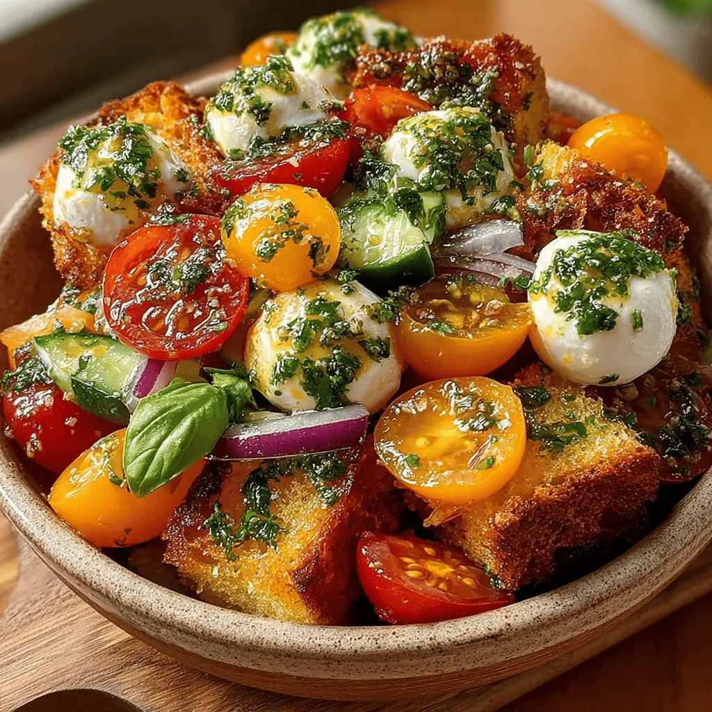 Panzanella salad is a delightful and refreshing dish that captures the essence of Italian cuisine. Originating from the rustic kitchens of Tuscany, this salad is a celebration of summer's bounty, combining fresh vegetables, crusty bread, and a harmonious dressing. Traditionally enjoyed during the warmer months, Panzanella offers a vibrant medley of flavors and textures that excite the palate while showcasing the beauty of its ingredients.
