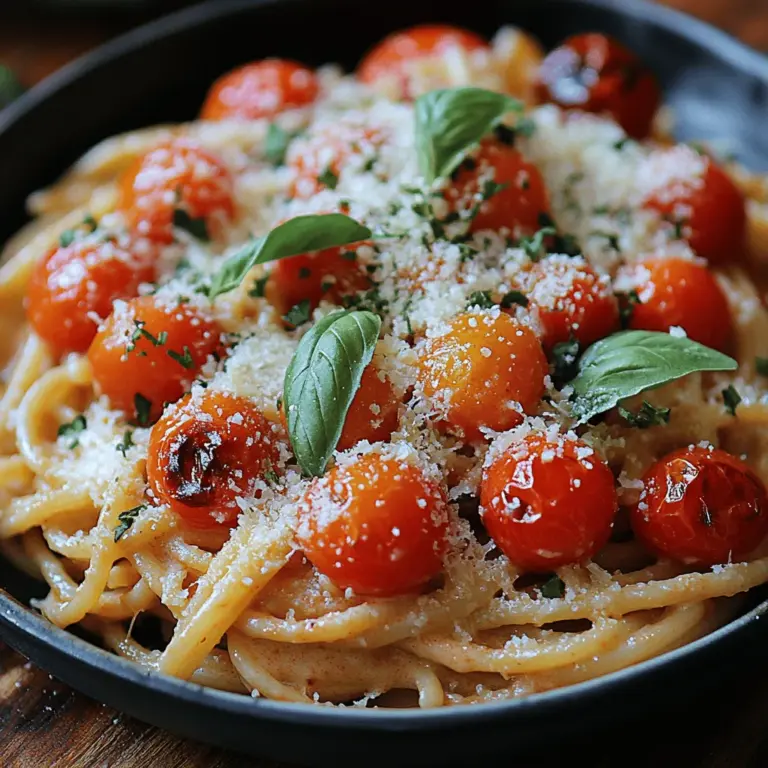 Creamy Roasted Tomato Pasta is more than just a dish; it’s a warm embrace on a plate, perfect for those evenings when you crave something both comforting and delicious. This recipe combines the vibrant, sweet flavors of roasted tomatoes with the luxurious creaminess of a rich sauce, making it an ideal choice for a weeknight dinner or a special gathering with friends and family. Its simplicity and ease of preparation allow both novice and experienced cooks to bring this delightful meal to life without feeling overwhelmed.