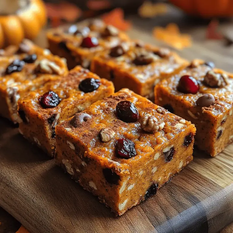 In our fast-paced world, the importance of nutritious snacks cannot be overstated. For those who are constantly on the go, having wholesome options readily available can make a significant difference in maintaining energy levels and overall health. Wholesome Pumpkin Oatmeal Energy Bars offer a delightful solution, combining convenience with nutrition. These bars not only serve as a quick breakfast option but also make for a satisfying midday snack or a replenishing post-workout treat. In this article, we will delve into the ingredients that make up these delicious bars, the steps involved in making them, and the myriad of health benefits they provide, making them a valuable addition to any diet.