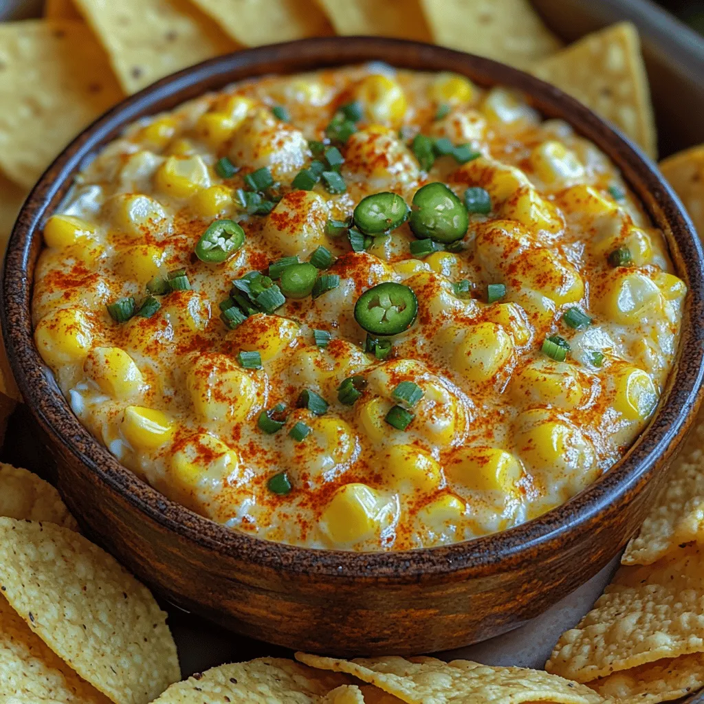 The Spicy Creamy Jalapeño Corn Dip is not just a dip; it's a celebration of flavors that transforms any gathering into a festive occasion. This delightful concoction harmonizes the sweetness of corn with the spicy kick of fresh jalapeños, creating an irresistible blend that's perfect for parties, game days, or even a cozy night in. The creamy texture and zesty profile make it a versatile addition to a variety of occasions, whether you’re serving it with crispy tortilla chips, fresh vegetable sticks, or as a topping for grilled meats.