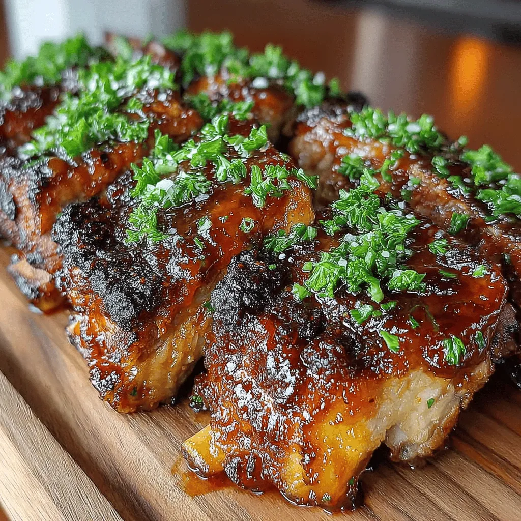 To create the Fall-Off-The-Bone BBQ Bliss Ribs, understanding the ingredients is essential. This recipe primarily calls for country-style pork ribs, which are known for their rich marbling and robust flavor. Unlike traditional baby back ribs, country-style ribs are cut from the shoulder area of the pig, making them meatier and perfect for slow cooking. This cut not only enhances the tenderness of the final dish but also ensures that each bite is packed with flavor.