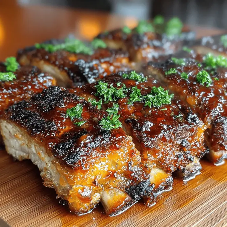 To create the Fall-Off-The-Bone BBQ Bliss Ribs, understanding the ingredients is essential. This recipe primarily calls for country-style pork ribs, which are known for their rich marbling and robust flavor. Unlike traditional baby back ribs, country-style ribs are cut from the shoulder area of the pig, making them meatier and perfect for slow cooking. This cut not only enhances the tenderness of the final dish but also ensures that each bite is packed with flavor.