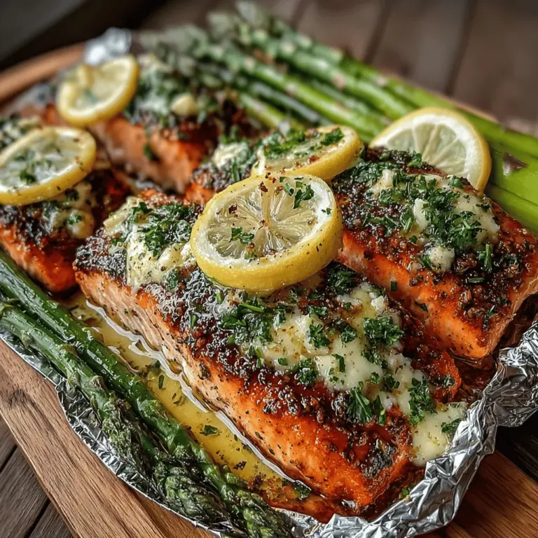 Salmon has long been celebrated not only for its rich flavor but also for its remarkable nutritional benefits. As a staple in various diets around the world, salmon is packed with essential nutrients, including high-quality protein, omega-3 fatty acids, vitamins, and minerals. These healthy fats are known for their anti-inflammatory properties and heart health benefits, making salmon a go-to choice for health-conscious individuals and families alike. With the rising popularity of quick and easy meal solutions, Garlic Butter Salmon Foil Packs have emerged as a favorite among home cooks looking for a delicious yet hassle-free dinner option.