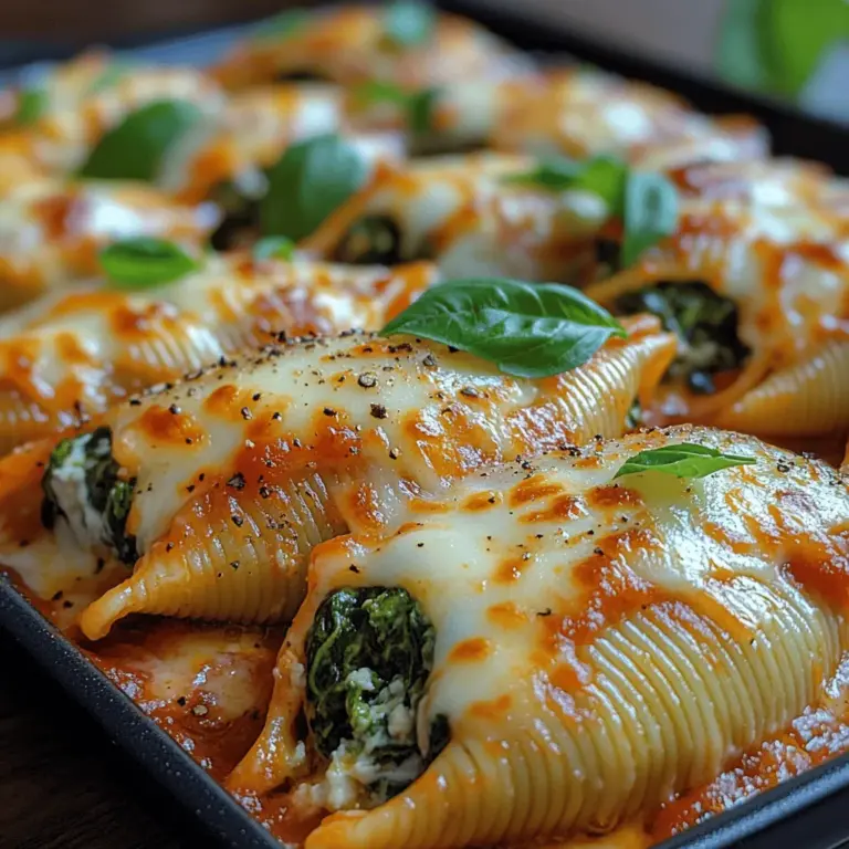 Stuffed pasta dishes have earned a beloved place in kitchens and dining tables around the world, celebrated for their comforting nature and the ability to deliver a hearty meal in a single bite. Among the plethora of options, Cheesy Spinach Stuffed Shells stand out as a particularly inviting choice, melding the rich flavors of cheese with the wholesome goodness of spinach. This dish not only satisfies cravings but also provides a nutritious meal that can be enjoyed by vegetarians and meat-lovers alike.