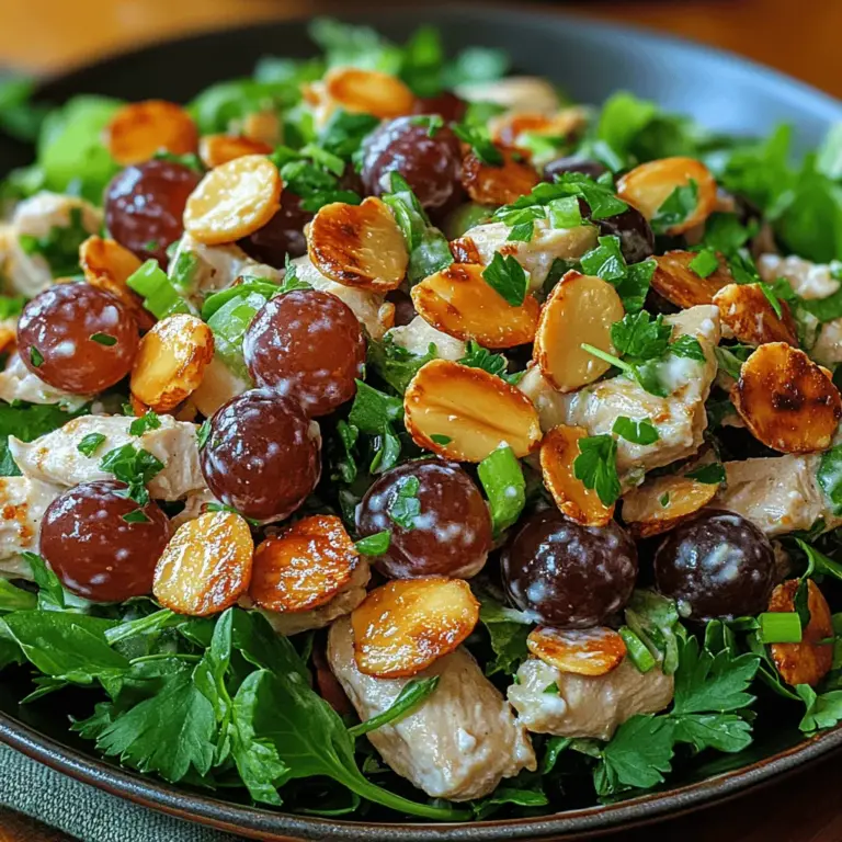 When it comes to creating a meal that is both nutritious and satisfying, few dishes can compete with a well-made chicken salad. Our recipe for Crunchy Delight: Healthy Chicken Salad with Grapes & Almonds combines the classic appeal of chicken salad with a unique twist, offering a delightful blend of flavors and textures that is hard to resist. This dish is not only delicious but also packed with health benefits, making it an ideal choice for lunch or dinner, whether you’re meal prepping for the week or hosting a casual gathering.