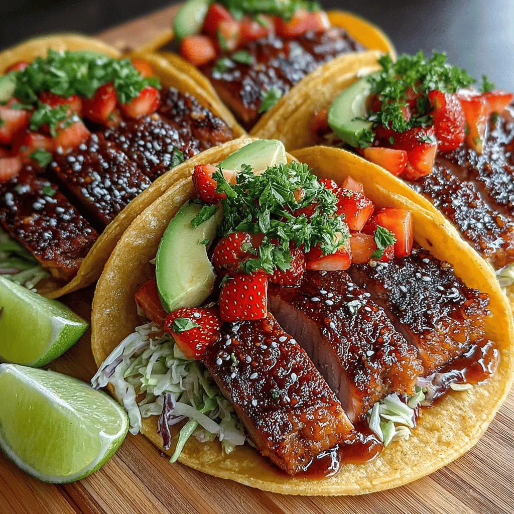 Tuna tacos with strawberry slaw offer a refreshing and innovative twist on traditional taco recipes. This dish brings together the rich, savory flavors of fresh tuna, the sweetness and brightness of strawberries, and the creaminess of avocado, creating a well-balanced meal that tantalizes the taste buds. It's not just about the flavors, though; this recipe is straightforward to prepare, making it an ideal choice for both seasoned cooks and beginners alike. Additionally, the ingredients are packed with nutritional benefits, making these tacos a delicious and health-conscious option for any occasion.