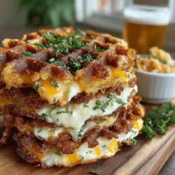 In the realm of breakfast innovations, savory dishes often take a backseat to their sweeter counterparts. However, our recipe for Savory Cheddar Chive Waffle Sandwiches is here to change that narrative. This unique dish merges the beloved breakfast staple of waffles with the rich, savory notes of sharp cheddar cheese and fresh chives. The result is a versatile sandwich that doesn’t just cater to breakfast but can easily transition into lunch or dinner. Imagine a meal that is not only satisfying but also quick and easy to prepare—this is precisely what our waffle sandwiches offer.