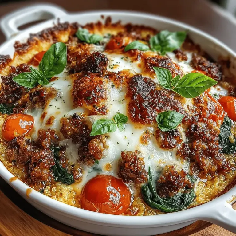 When it comes to comfort food, few dishes can compete with the hearty and nutritious offering of a Cheesy Spinach and Sausage Quinoa Bake. This delicious recipe combines the wholesome goodness of quinoa with the vibrant flavors of spinach and the savory richness of sausage, creating a dish that is not only satisfying but also packed with nutrients. Whether you're preparing a family dinner, looking for a meal prep option, or hosting a gathering with friends, this quinoa bake is sure to impress with its balanced flavors and appealing texture.