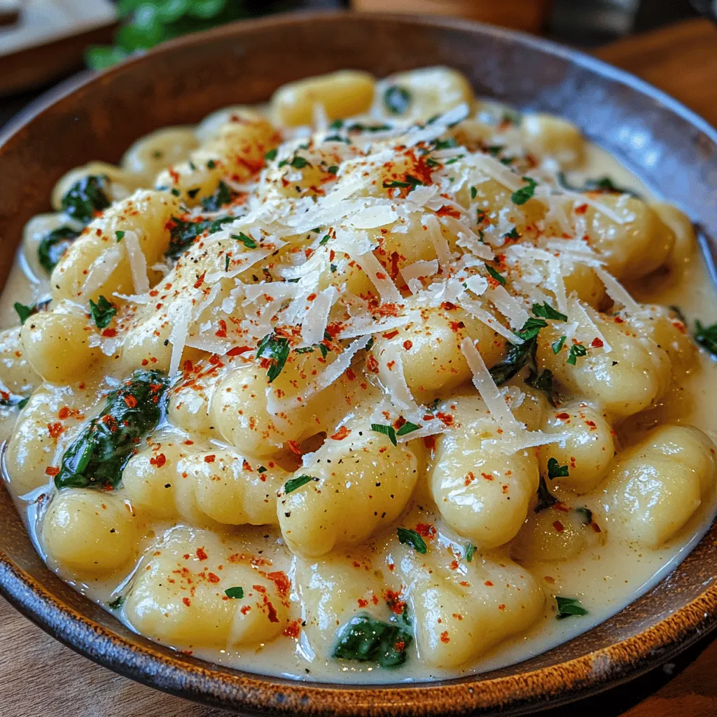 When it comes to comforting meals that are both rich in flavor and easy to prepare, Creamy Garlic Spinach Gnocchi stands out as a delightful choice. This dish combines the soft, pillowy texture of gnocchi with a luscious garlic cream sauce and fresh spinach, resulting in a meal that is both satisfying and indulgent. Perfect for a weeknight dinner or a special occasion, this recipe captures the essence of Italian cuisine while offering a modern twist that appeals to diverse palates.