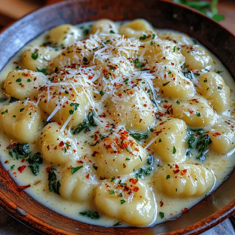 When it comes to comforting meals that are both rich in flavor and easy to prepare, Creamy Garlic Spinach Gnocchi stands out as a delightful choice. This dish combines the soft, pillowy texture of gnocchi with a luscious garlic cream sauce and fresh spinach, resulting in a meal that is both satisfying and indulgent. Perfect for a weeknight dinner or a special occasion, this recipe captures the essence of Italian cuisine while offering a modern twist that appeals to diverse palates.