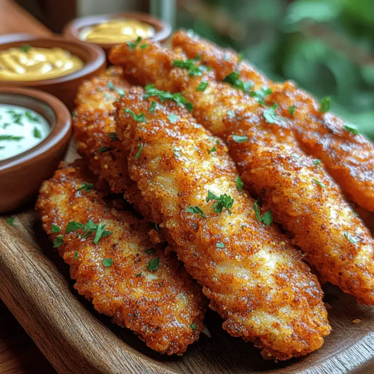 Crispy Cajun chicken strips are a delightful twist on a classic favorite, delivering a perfect combination of crunch, spice, and succulence. This dish not only appeals to lovers of fried chicken but also introduces a unique flavor profile that captures the essence of Cajun cuisine. The contrast between the crispy exterior and the tender, juicy interior makes these chicken strips a standout option for family meals, gatherings, or a satisfying snack.