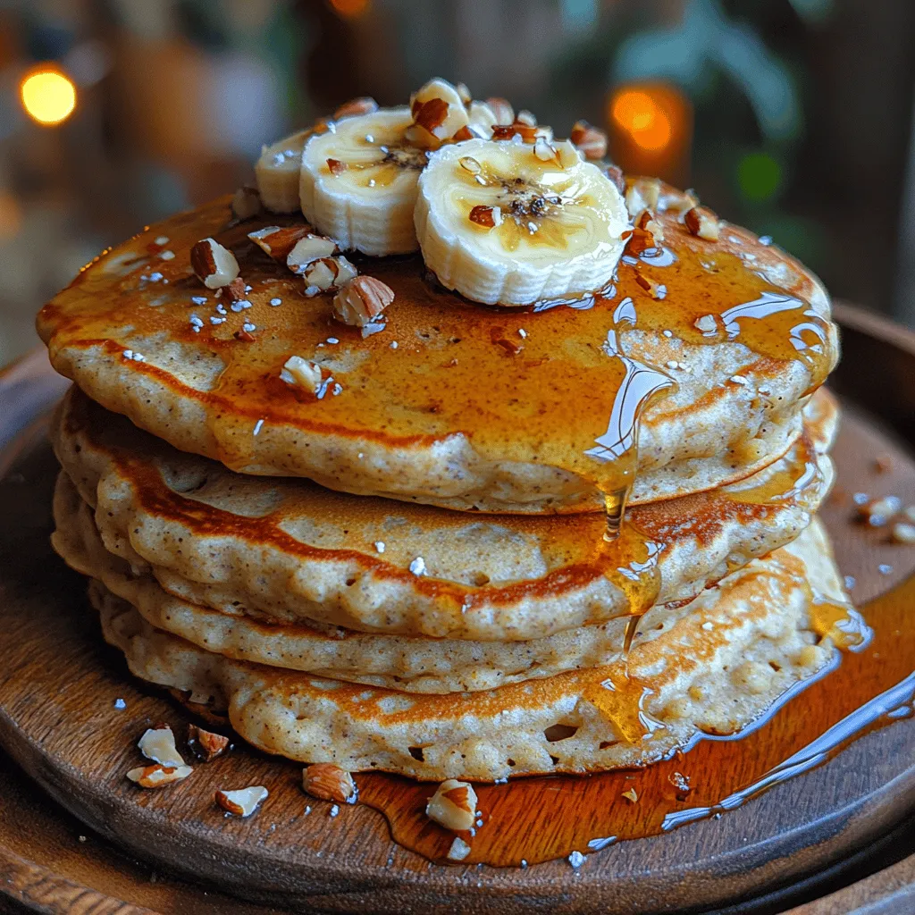 The primary ingredients in fluffy banana oatmeal pancakes include rolled oats, ripe bananas, eggs, milk (or a dairy-free alternative), baking powder, and a pinch of salt. Each of these components contributes to the overall taste, texture, and nutritional content of the dish.