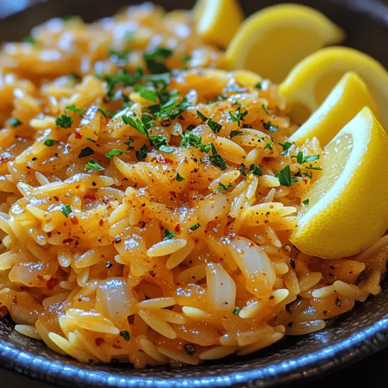Creamy Lemon Garlic Orzo is a dish that embodies comfort and sophistication in every bite. This delightful recipe brings together the creamy richness of orzo pasta with the bright flavors of lemon and garlic, creating a dish that is not only easy to prepare but also irresistibly delicious. Whether you're looking for a side dish to accompany grilled meats, a light vegetarian main course, or a comforting option for a cozy weeknight dinner, this orzo dish rises to the occasion, making it a versatile addition to any meal.