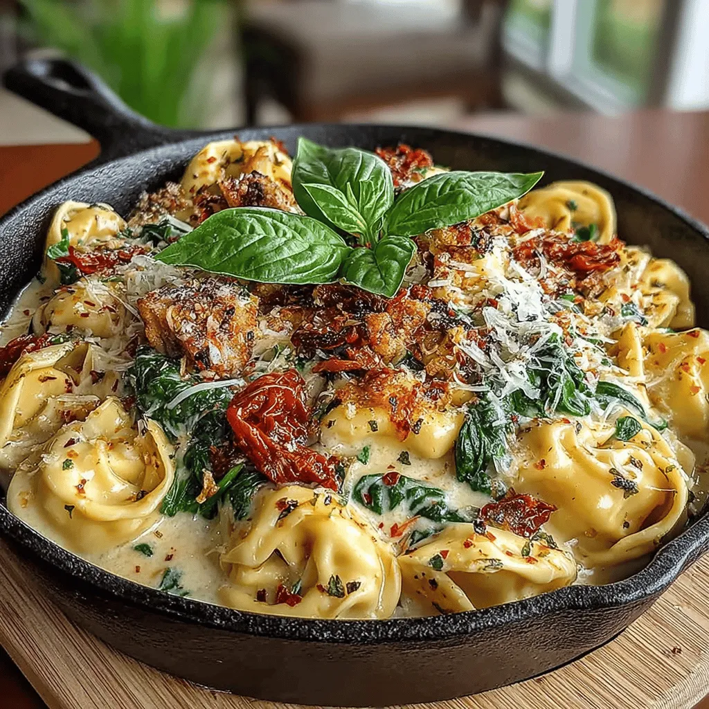 When the hustle and bustle of daily life leaves little time for elaborate cooking, a comforting and flavorful meal can be a true lifesaver. Enter the Tuscan Tortellini Skillet with Sun-Dried Tomatoes, a dish that not only satisfies the palate but also brings a touch of rustic Italian charm to your weeknight dinners. This easy-to-prepare recipe is perfect for busy families and those looking to impress guests without spending hours in the kitchen. With its vibrant blend of sun-dried tomatoes, aromatic garlic, and a creamy sauce, this skillet dish encapsulates the essence of Tuscan cuisine, making it a delightful addition to your culinary repertoire.