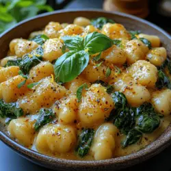 If you're looking to elevate your dinner experience with a dish that balances comfort with freshness, look no further than creamy lemon spinach gnocchi. This delightful recipe embodies a harmonious blend of flavors that come together to create a meal that is as satisfying as it is nourishing. The creamy texture of the sauce contrasts beautifully with the zesty brightness of lemon and the fresh notes of spinach, making it a standout option for any weeknight dinner or special occasion.