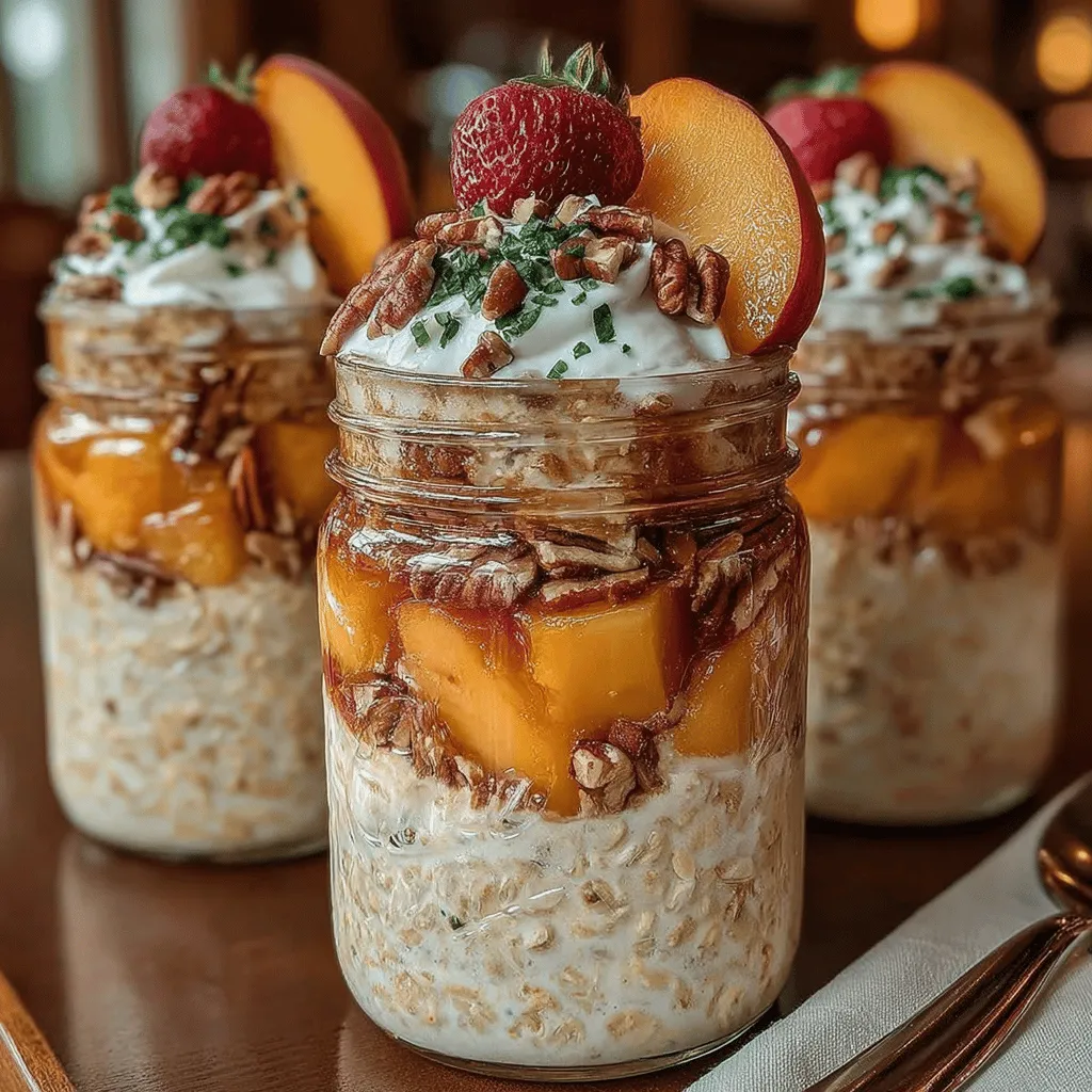 In today’s fast-paced world, finding a breakfast that is both nutritious and easy to prepare can be a challenge. Enter overnight oats—a game-changer in the realm of healthy eating. This method of preparing oats not only saves you time during the busy mornings but also provides a wholesome start to your day. Among the many variations of overnight oats, Peach Cobbler Overnight Oats stand out with their delightful flavor and comforting essence. This recipe is perfect for those who crave the sweet and juicy taste of fresh peaches combined with the warm spices reminiscent of traditional peach cobbler.