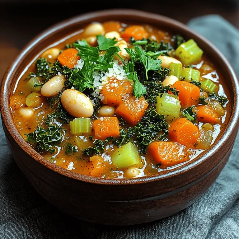 If you’re in search of a dish that is not only hearty and comforting but also brimming with vibrant flavors and nutritional benefits, look no further than the Rustic Tuscan Kale & White Bean Delight. This delightful recipe is a celebration of Tuscan cuisine, offering a harmonious blend of earthy ingredients that embodies the essence of rustic Italian cooking. The combination of tender kale, creamy white beans, and aromatic herbs creates a dish that is both satisfying and wholesome, making it a perfect choice for a cozy dinner or a hearty lunch.